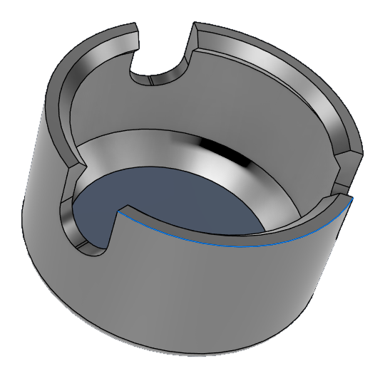 Abrazadera circular de repuesto modelada en CAD