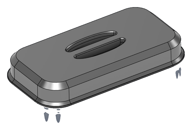 Tapa superior rectangular modelada en 3D